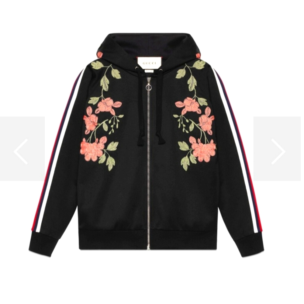 Gucci Floral Zip Up Hoodie